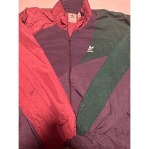 VTG Adidas Windbreaker Men XL Purple Green  Excellent Retro Colorblock Jacket